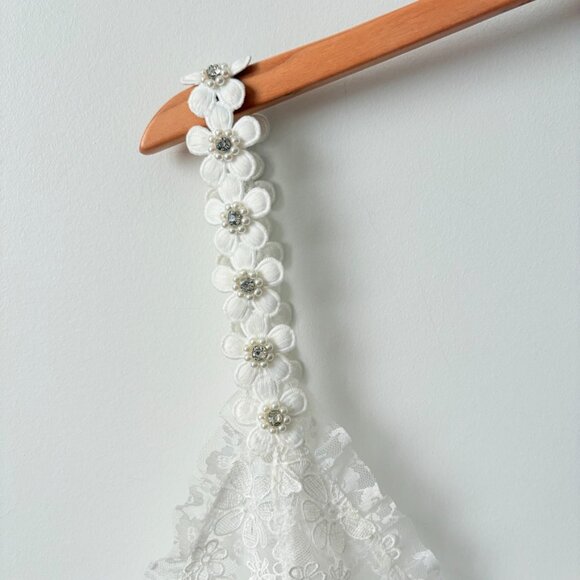 For Love & Lemons Floral Lace Rosette Cami Tank Top White Size Large - Picture 8 of 12